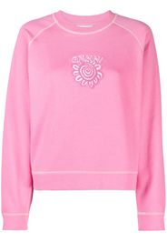 GANNI logo-print cotton sweatshirt - Rosa