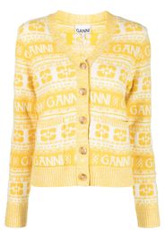 GANNI V-neck knit cardigan - Gelb