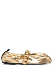 GANNI scrunchie ballerina shoes - Gold