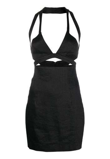 GAUGE81 Guyra cutout linen-blend minidress - Schwarz