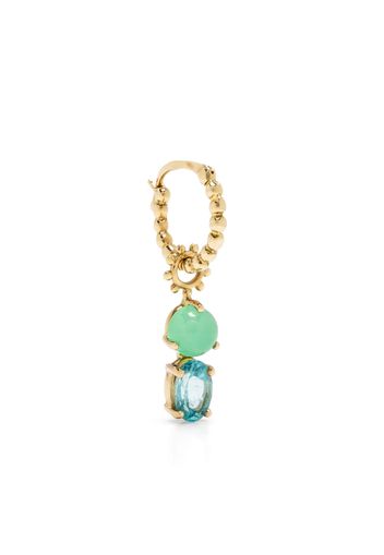 Gaya 18kt yellow gold Zélie apatite and jade hoop earring