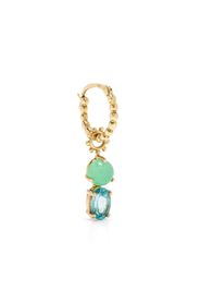 Gaya 18kt yellow gold Zélie apatite and jade hoop earring