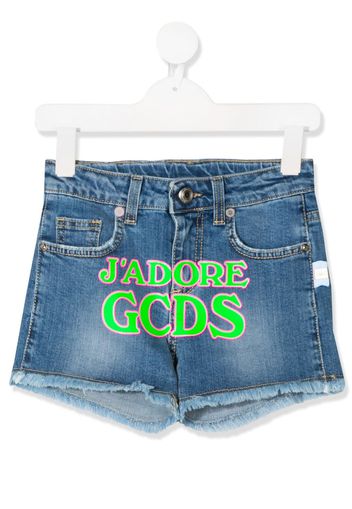 Gcds Kids Shorts mit Logo-Print - Blau