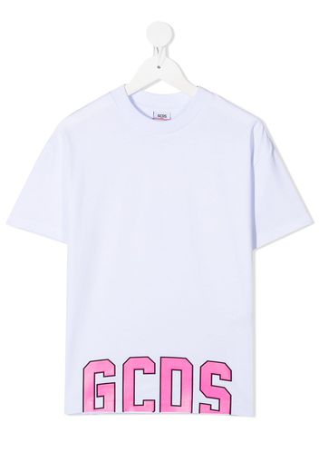 Gcds Kids T-Shirt im College-Look - Weiß