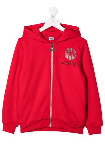 Gcds Kids Kapuzenjacke mit Logo-Print - Rot