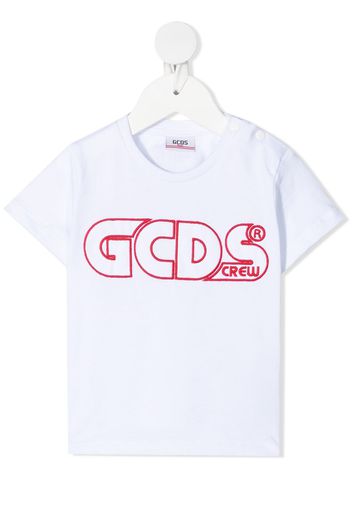 Gcds Kids T-Shirt mit Logo-Stickerei - Weiß