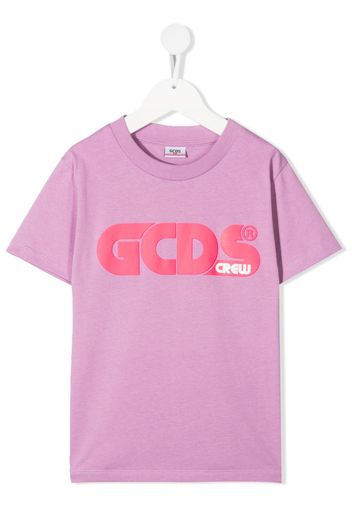 Gcds Kids T-Shirt mit Logo-Print - Violett