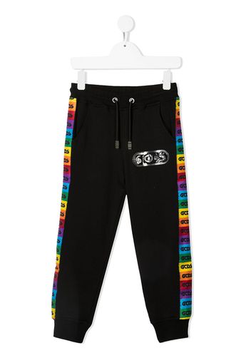 Gcds Kids Jogginghose mit Logo-Streifen - Schwarz