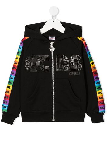 Gcds Kids Hoodie mit Logo-Print - Schwarz