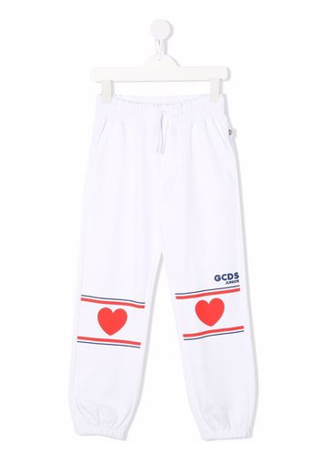 Gcds Kids heart-print detail trousers - Weiß