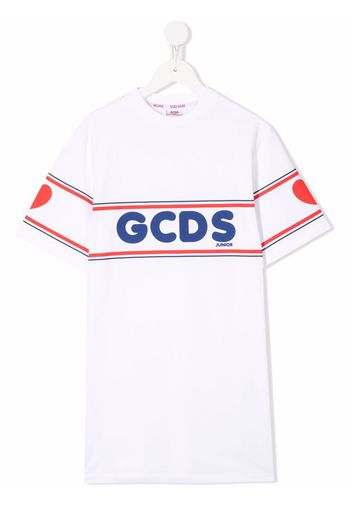 Gcds Kids logo-print T-shirt dress - Weiß