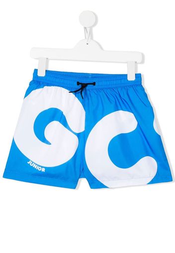 Gcds Kids logo-print swim shorts - Blau