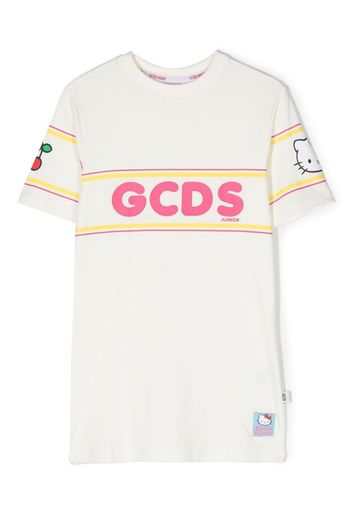 Gcds Kids logo-print short-sleeved T-shirt dress - Weiß