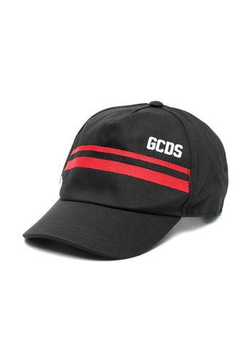Gcds Kids logo embroidered cotton cap - Schwarz