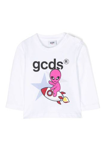 Gcds Kids graphic-print long-sleeved T-shirt - Weiß