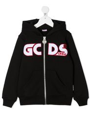 Gcds Kids Kapuzenjacke mit Logo - Schwarz