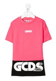 Gcds Kids T-Shirtkleid in Colour-Block-Optik - Rosa