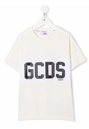 Gcds Kids cotton logo-print T-shirt - Nude