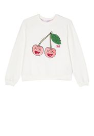 Gcds Kids TEEN embroidered-logo sweatshirt - Weiß