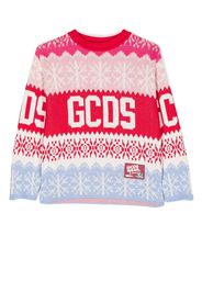 Gcds Kids Intarsien-Pullover mit Logo - Rosa