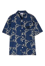 Gcds Kids logo-print short-sleeved shirt - Blau