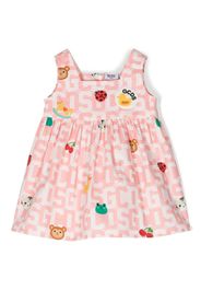 Gcds Kids monogram-pattern sleeveless dress - Rosa