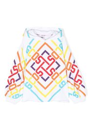 Gcds Kids geometric logo print hoodie - Weiß
