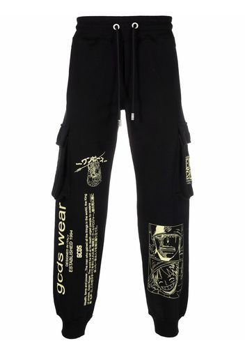 Gcds graphic-print cotton track pants - Schwarz