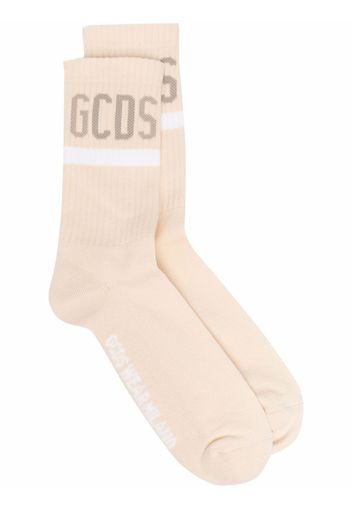 Gcds Logo Intarsia ribbed socks - Nude