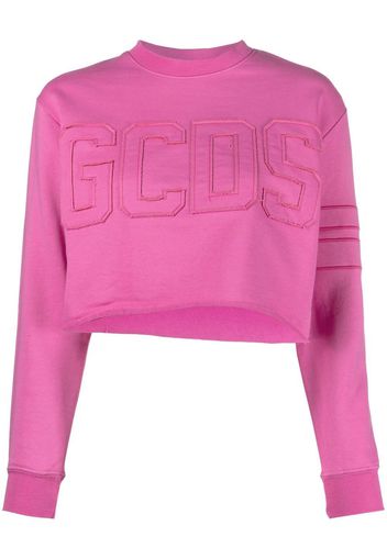 GCDS logo print cropped sweatshirt - Rosa