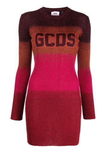 Gcds wide-stripe-pattern mini dress - Rot