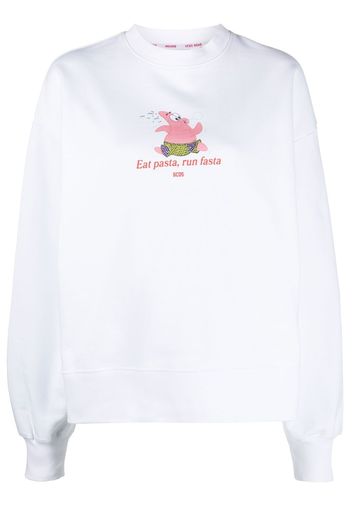 Gcds graphic-print cotton sweatshirt - Weiß