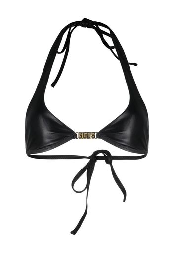 Gcds logo-plaque halterneck bikini top - Schwarz