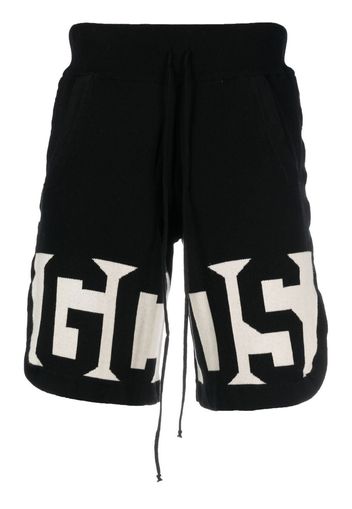 Gcds logo-detail cotton bermuda shorts - Schwarz