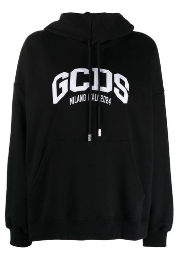 Gcds Lounge Logo cotton hoodie - Schwarz