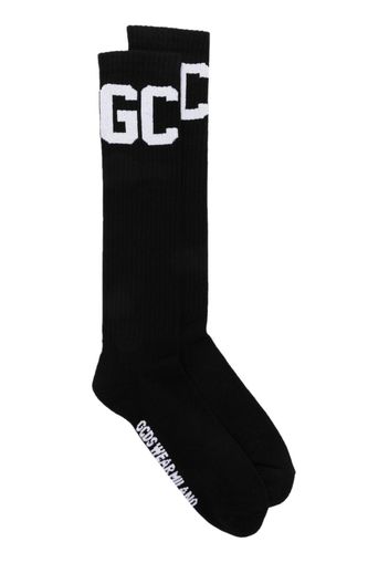 Gcds logo-jacquard ribbed socks - Schwarz