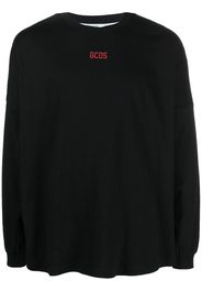 Gcds long-sleeved logo-print T-shirt - Schwarz