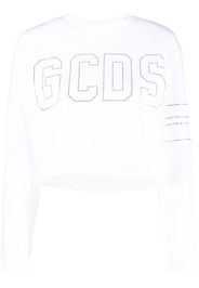 Gcds studded-logo cropped sweatshirt - Weiß