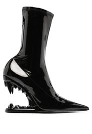 Gcds Morso 120mm vinyl ankle boots - Schwarz