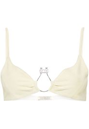 Gcds Hoop logo-plaque suede bralette - Gelb