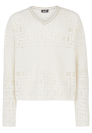 Gcds monogram-macramé jumper - Weiß