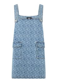 GCDS monogram denim dress - Blau