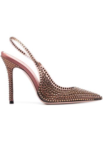 Gedebe Stella 105mm crystal-embellished pumps - Braun