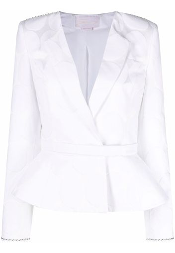 Genny peplum-hem single-breasted blazer - Weiß