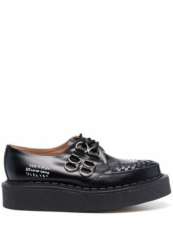 George Cox D-ring embellished creepers - Schwarz