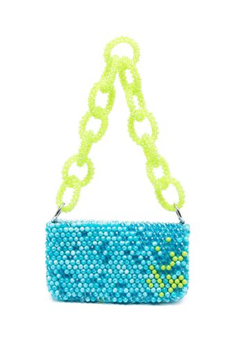 Germanier two-tone bead-embellished shoulder bag - Blau