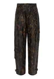 Gestuz straight-leg leather trousers - Schwarz