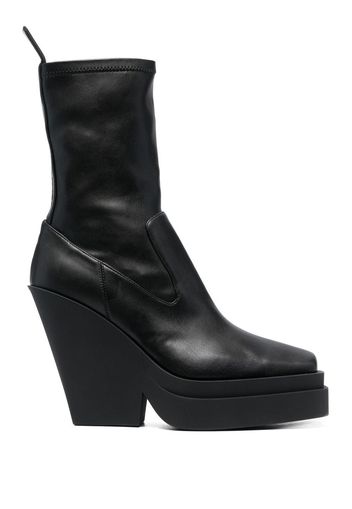 GIABORGHINI tapered-heel leather boots - Schwarz