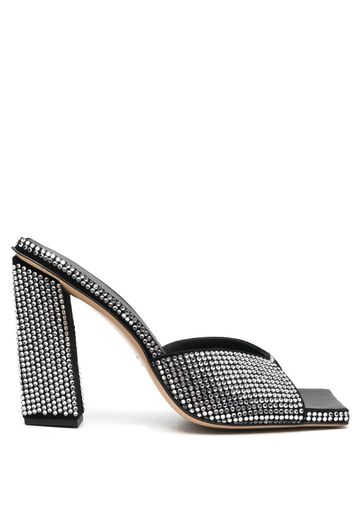 GIABORGHINI 115mm crystal-embellished block heels - Schwarz