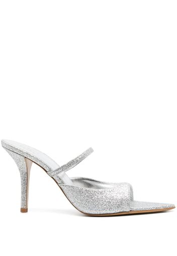 GIABORGHINI Aimeline 90mm glitter mules - Silber